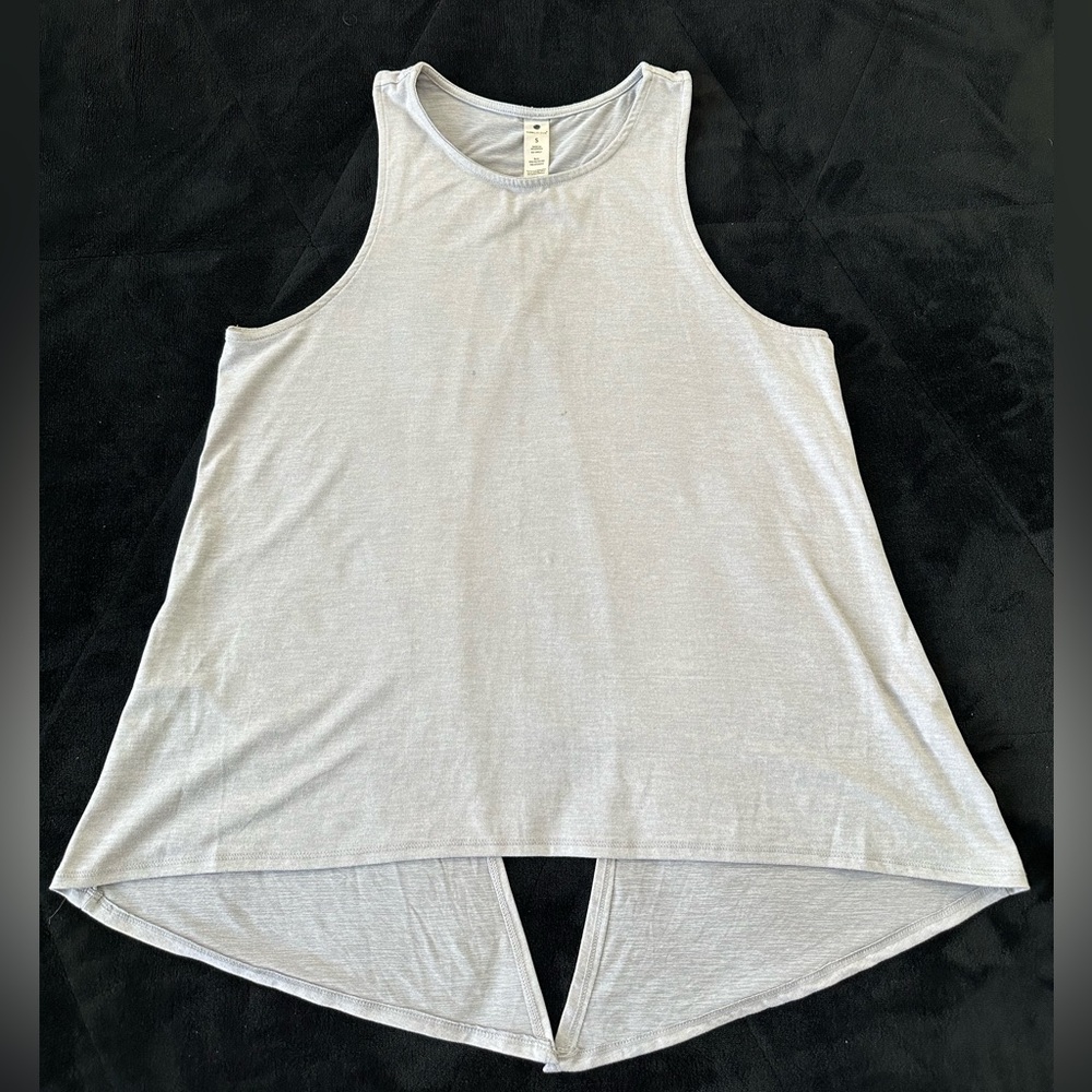 Gray/lavender Heather tie back Women's Top